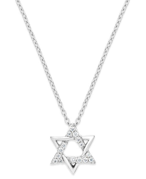 Diamond Star of David Pendant Necklace in Sterling Silver (1/10 ct. t.w.)