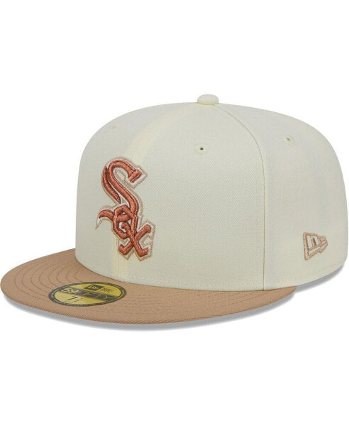 Men's Cream Chicago White Sox Chrome Camel Rust Undervisor 59FIFTY Fitted Hat