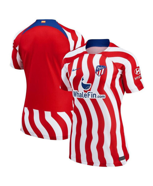 Women's Red, White Atletico de Madrid 2022/23 Home Breathe Stadium Replica Blank Jersey