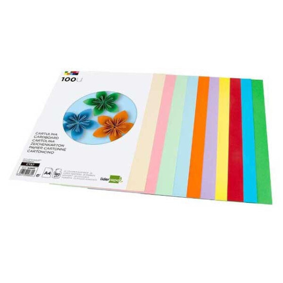 Цветные карточки Liderpapel Cardboard A4 180г/м2 25 пачек по 100 листов