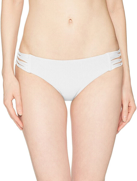 Body Glove Womens 182431 Ibiza Ribbed White Bikini Bottom Swimwear Size XS