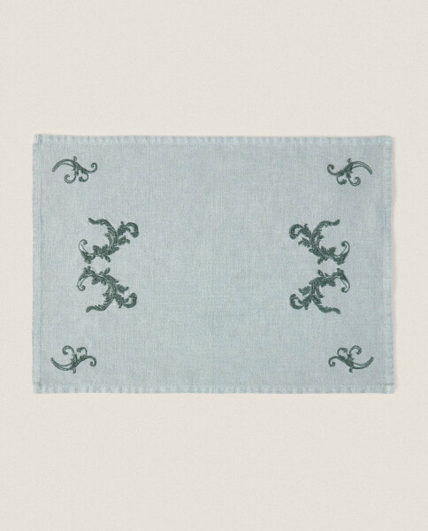 Салфетка из смеси льна и хлопка с вышивкой ZARAHOME Embroidered