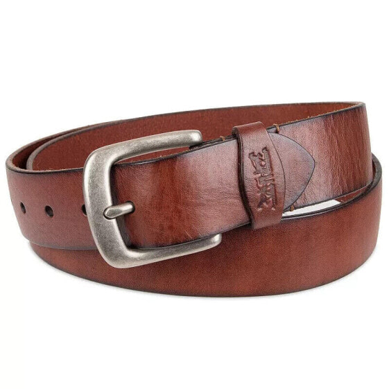 Levi's Men's Tan 38mm Metal Buckle Burnished Edge Leather Casual Belt Medium