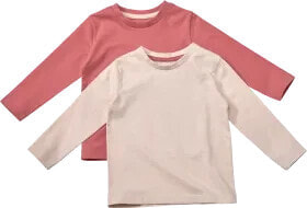 Langarmshirts, rosa + beige, Gr. 104, 2 St