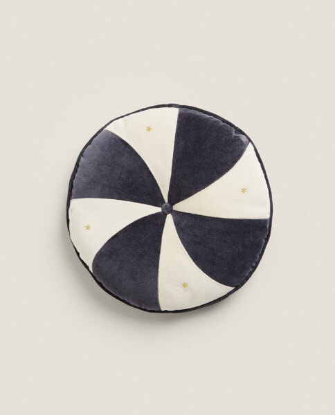 Children’s round velvet fuzzy cushion