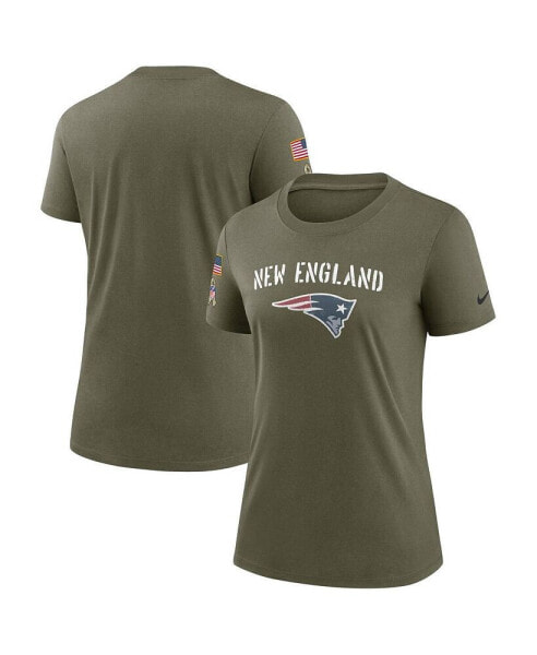 Women's Olive New England Patriots 2022 Salute To Service Legend T-shirt