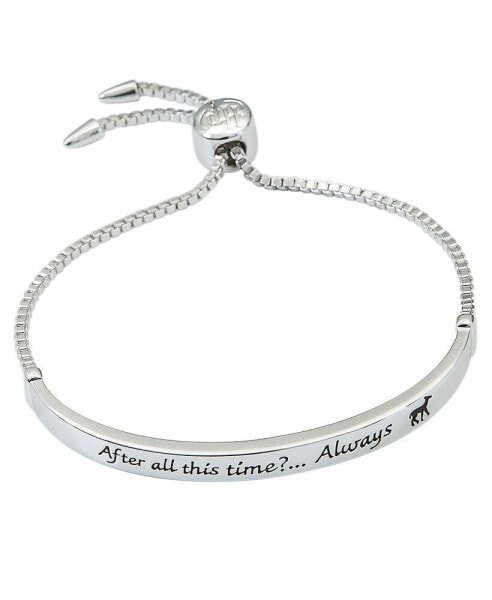 Snape's Love Always Bar Lariat Bracelet, Silver Plated - 8.5"