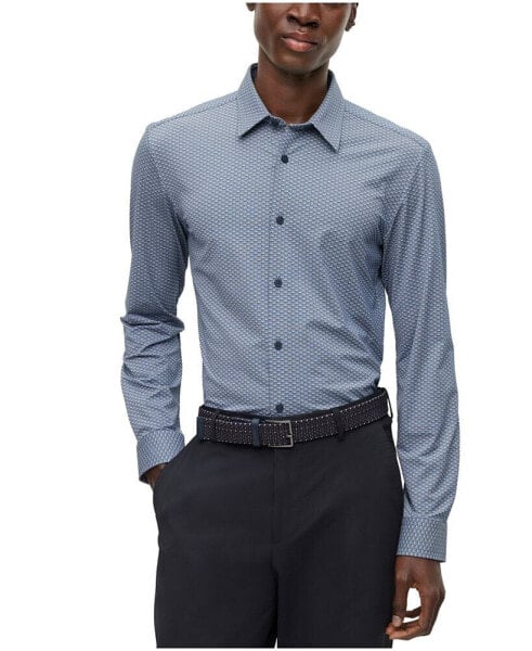 Men's Structured Performance-Stretch Slim-Fit Dress Shirt