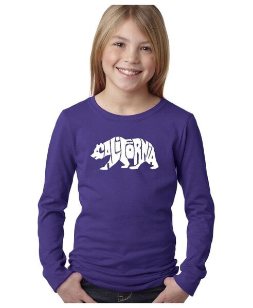 Girls Word Art Long Sleeve T-Shirt - California Bear