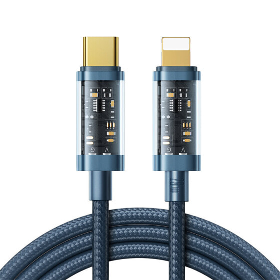 Kabel przewód w oplocie do iPhone USB-C - Lightning PD 20W 1.2m niebieski