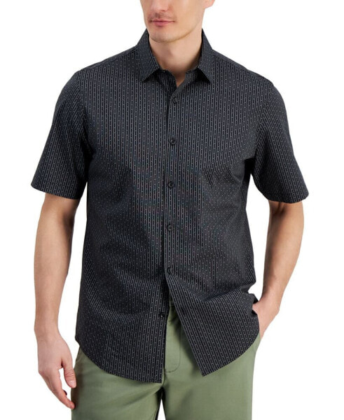Men's Regular-Fit Yarn-Dyed Stripe Clip Dobby Button-Down Shirt, Created for Macy's