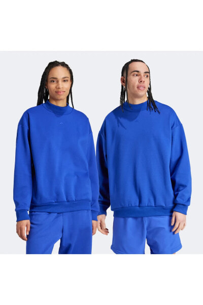 Спортивная толстовка Adidas One Fl Crew насыщенного синего цвета