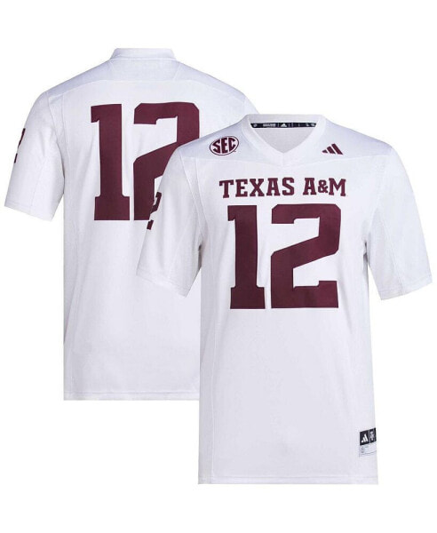 Men's #12 White Texas A&M Aggies Premier Football Jersey