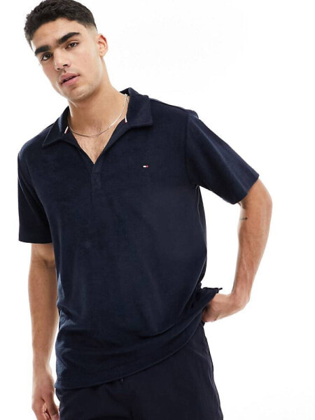 Tommy Hilfiger polo shirt in Navy with flag motif