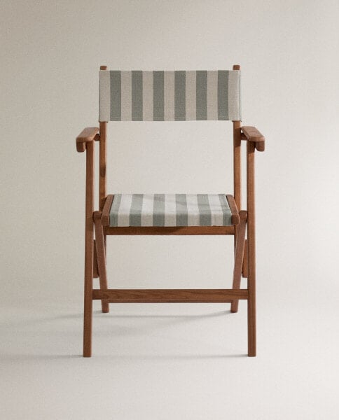 Striped cotton folding chair