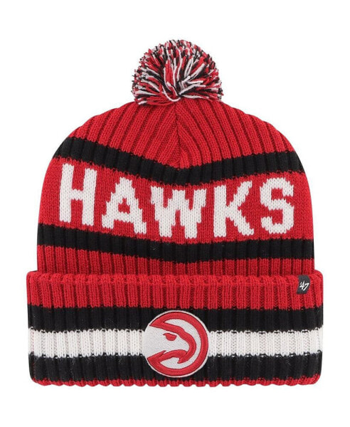 Men's Red Atlanta Hawks Bering Cuffed Knit Hat with Pom