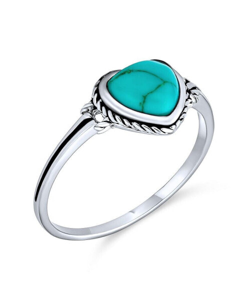 Кольцо Bling Jewelry Stabilized Turquoise Bezel Heart