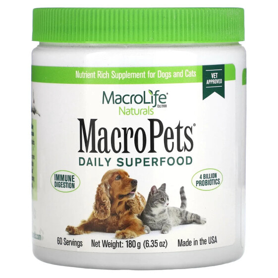 Добавка для собак и кошек, Macrolife Naturals, Daily Superfood