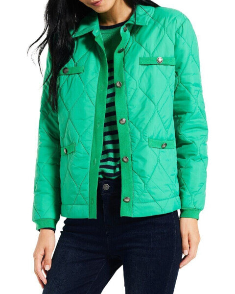 Nic+Zoe Knit Trim Puffer Jacket Women's