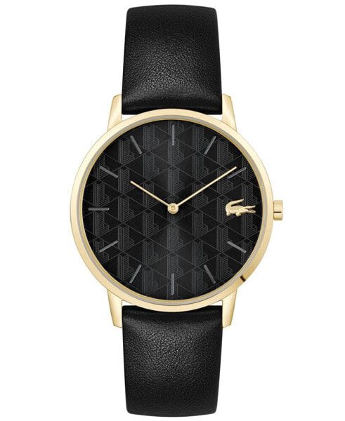 Часы и аксессуары Lacoste мужские наручные Crocorigin кожаный ремешок кварцевые 40 мм черные
