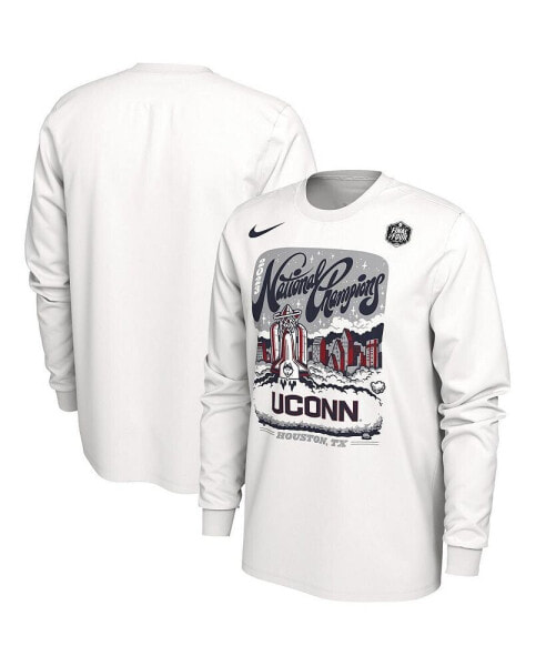 Men's White UConn Huskies 2023 NCAA Men's Basketball National Champions Expressive Long Sleeve T-shirt