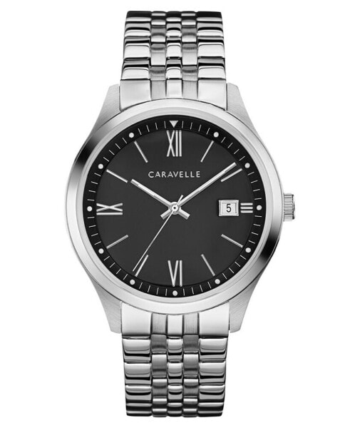 Наручные часы Jones New York Men's Analog Black Polyurethane Strap Watch, 42mm and Bracelet Set.