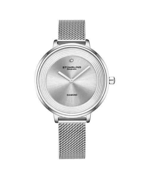 Women's Silver Tone Mesh Stainless Steel Bracelet Watch 37mm