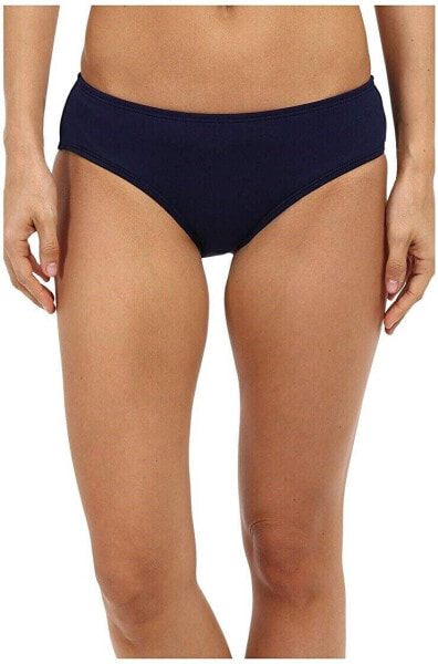 TYR 169338 Womens Mid Rise Hipster Bikini Bottom Swimwear Solid Navy Size 8