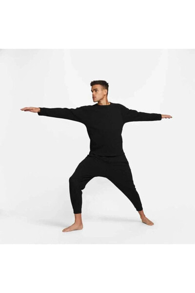 Yoga Dri Fit Yoga Texture Knit Erkek siyah spor Sweatshirt dv9879
