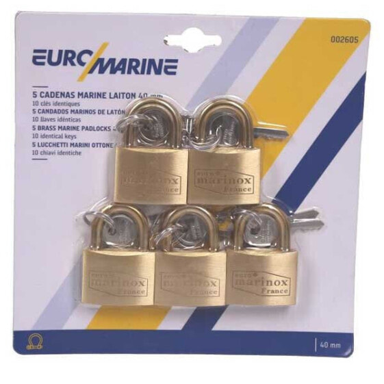 EUROMARINE Brass Padlock Set 5 Units