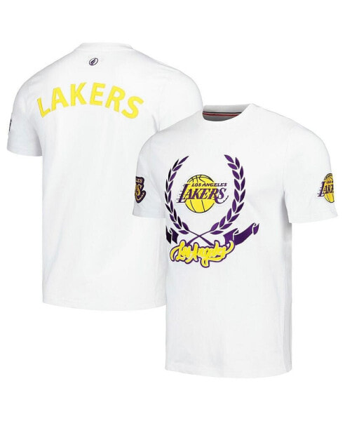 Men's and Women's White Los Angeles Lakers Heritage Crest T-Shirt