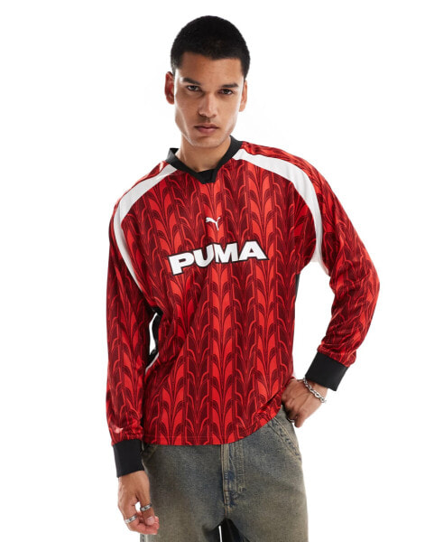 Puma long sleeve football jersey in red