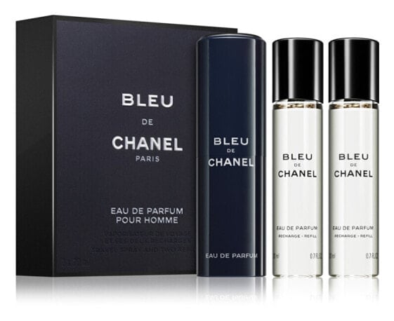 Парфюмерный набор CHANEL Bleu De Chanel - EDP 20 мл (плнительный флакон) + упаковка 2 x 20 мл