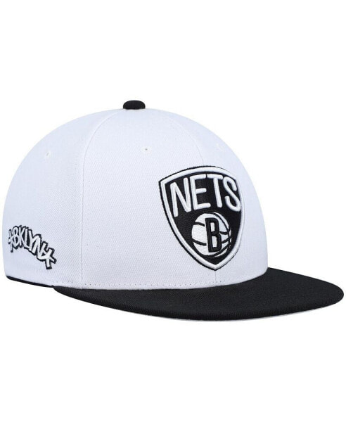 Men's White Brooklyn Nets Core Side Snapback Hat