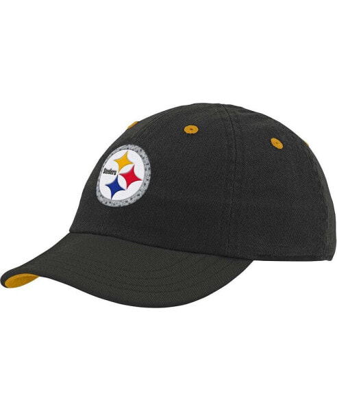 Шапка Slouch Flex OuterStuff для младенцев Pittsburgh Steelers черного цвета