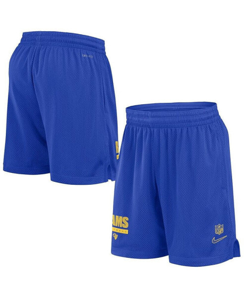 Men's Royal Los Angeles Rams 2024 Sideline Performance Mesh Shorts