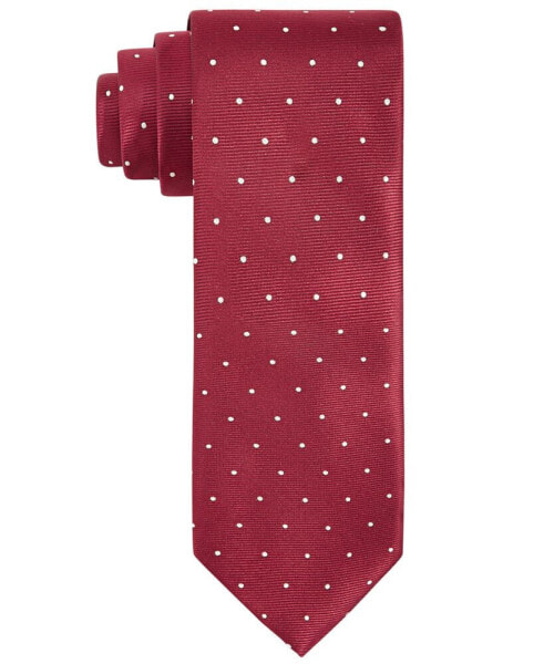 Men's Crimson & Cream Dot Tie