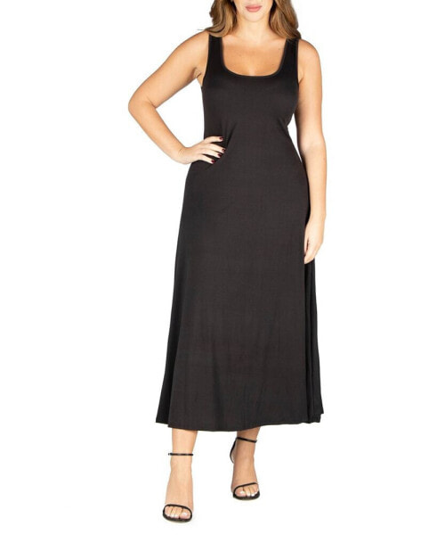 Plus Size Simple A-line Tank Maxi Dress