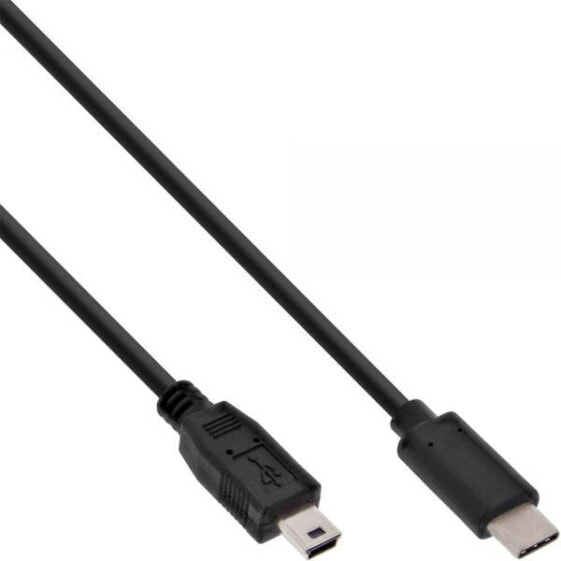 InLine USB 2.0 Cable - USB-C male / mini-B male (5pin) - black - 0.5m