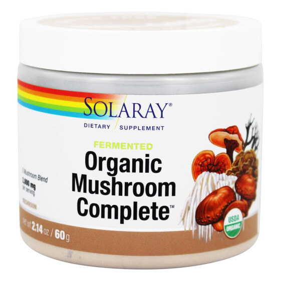 Solaray Fermented Organic Mushroom Complete Комплекс органических ферментированных грибов 2000 мг 60 г