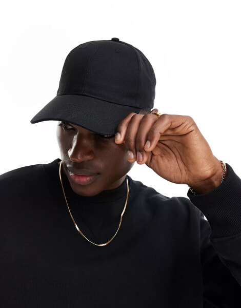 ASOS DESIGN classic baseball cap in black cotton