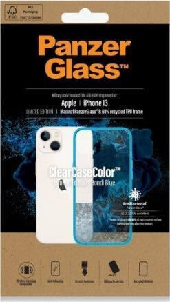 Чехол PanzerGlass ClearCase для iPhone 13 6.1" Антибактериальный с военной сертификацией Bondi Blue