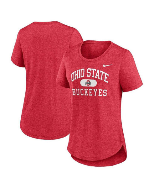 Women's Heather Scarlet Ohio State Buckeyes Blitz T-Shirt