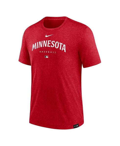 Men's Heather Red Minnesota Twins Authentic Collection Early Work Tri-Blend Performance T-shirt