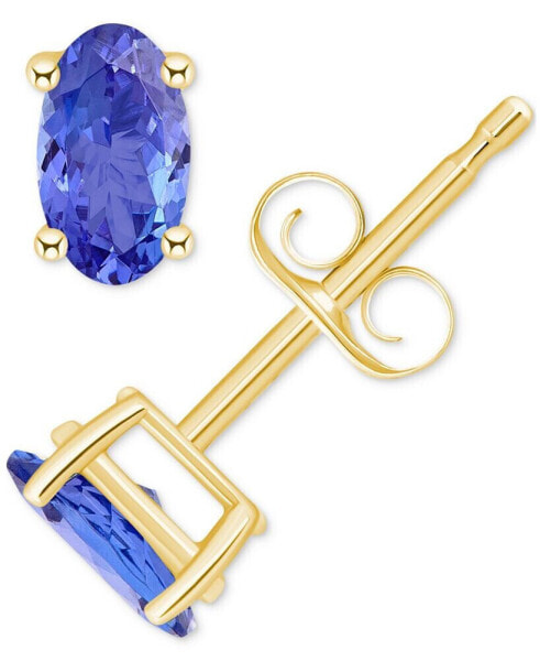 Sapphire Oval-Cut Stud Earrings (3/4 ct. t.w.) in 14k Gold (Also in Emerald, Ruby, & Tanzanite)