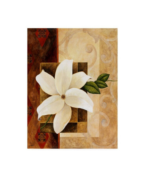 Pablo Esteban White Floral Beige 2 Canvas Art - 36.5" x 48"