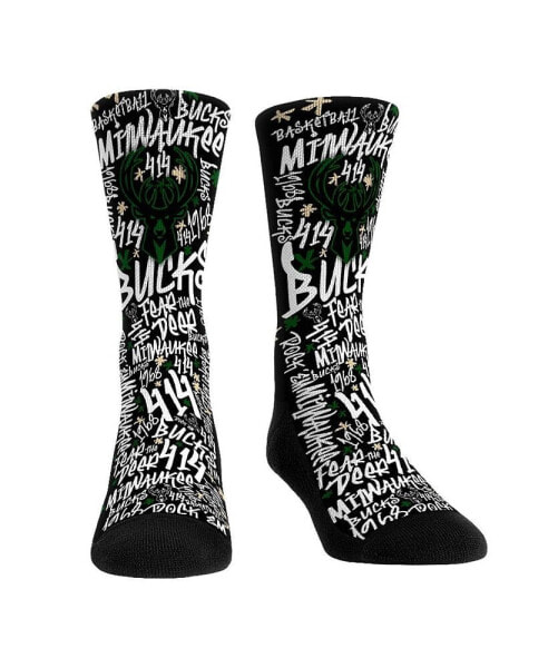 Men's and Women's Socks Milwaukee Bucks Graffiti Crew Socks