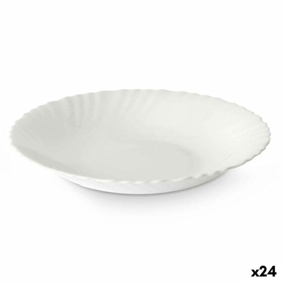 Глубокое блюдо Белый Cтекло 21,5 x 3 x 21,5 cm (24 штук)