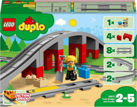Конструктор пластиковый Lego Duplo Eisenbahnbrücke und Schienen