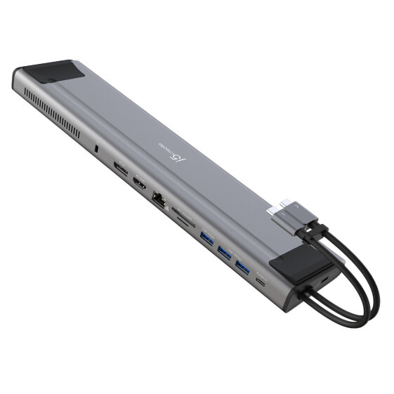 j5create JCD552 M.2 NVMe® USB-C® Gen 2 Docking Station - Silver and Black - Wired - USB 3.2 Gen 1 (3.1 Gen 1) Type-C - 10,100,1000 Mbit/s - Black - Silver - Silver & Black - MicroSD (TransFlash)